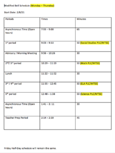 BARTRAM FULL - DAY VIRTUAL SCHEDULE